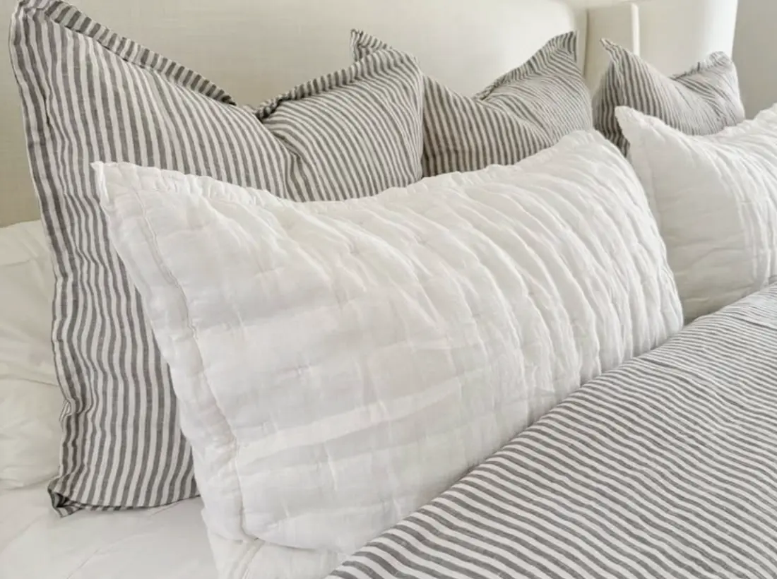 Riviera Linen Blend custom bedding collection