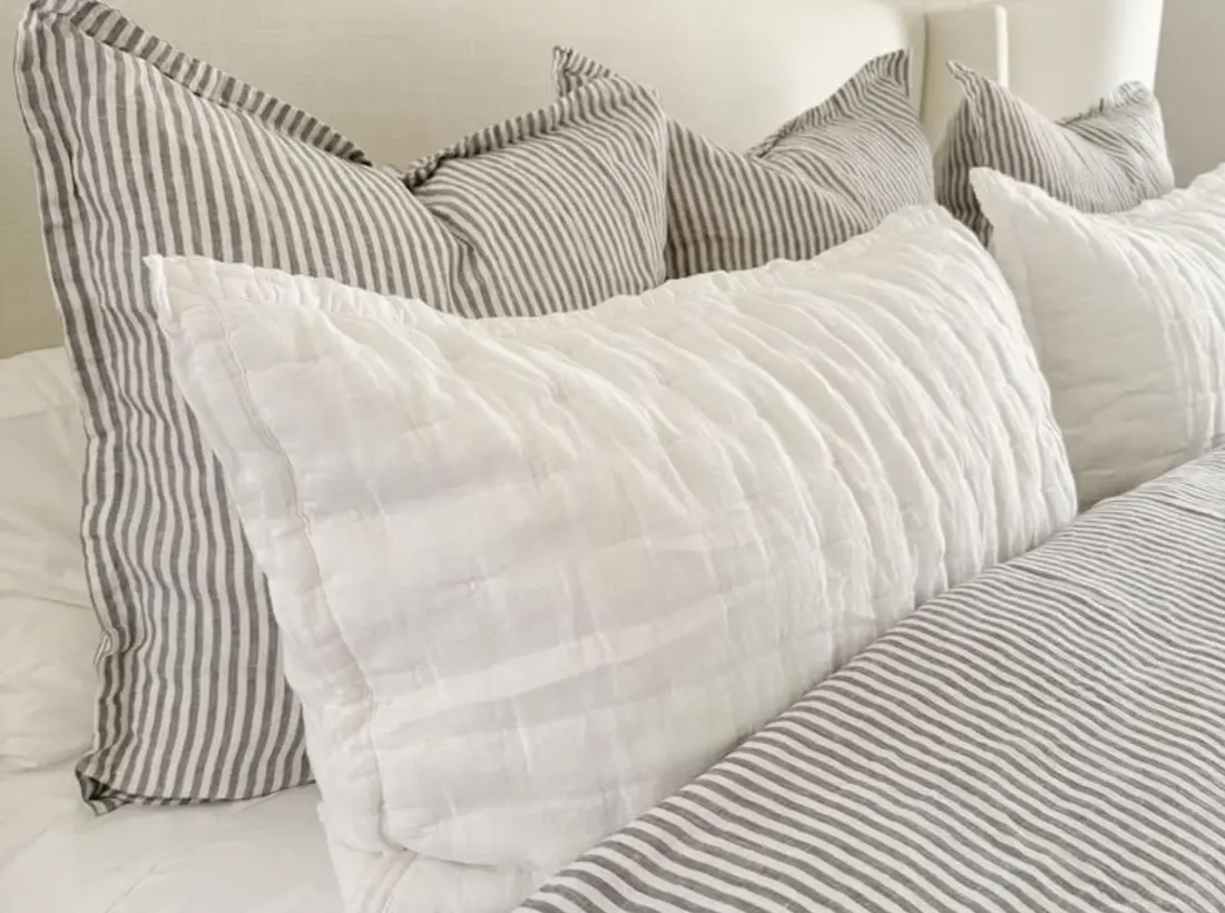 Riviera Linen Blend — Natural Sand four-piece bedding design