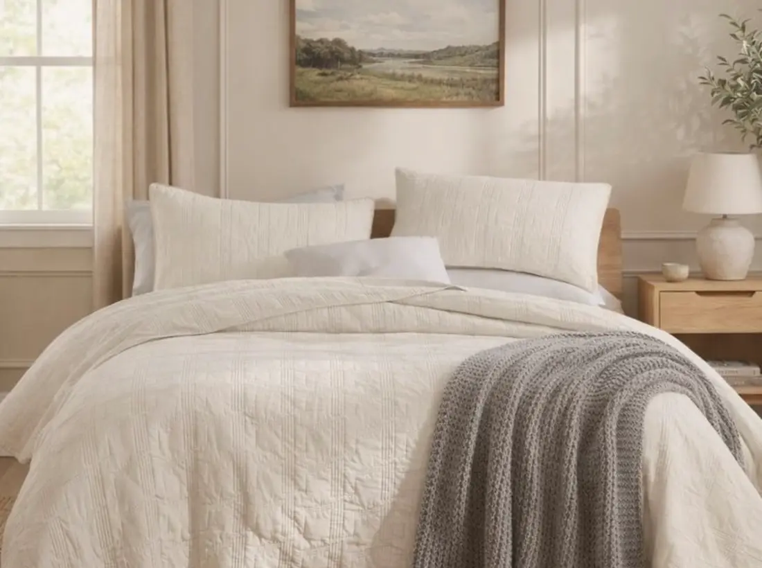 Terra Washed Cotton — Clay four-piece bedding design