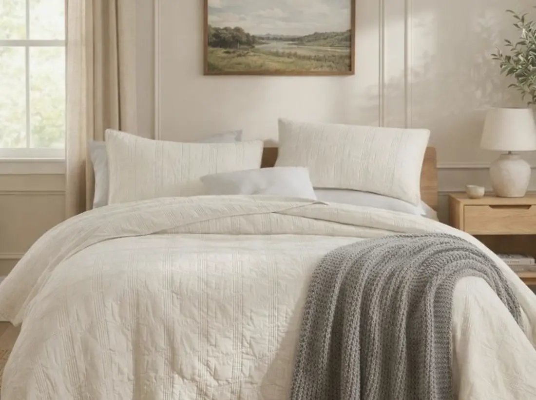 Terra Washed Cotton — Olive four-piece bedding design